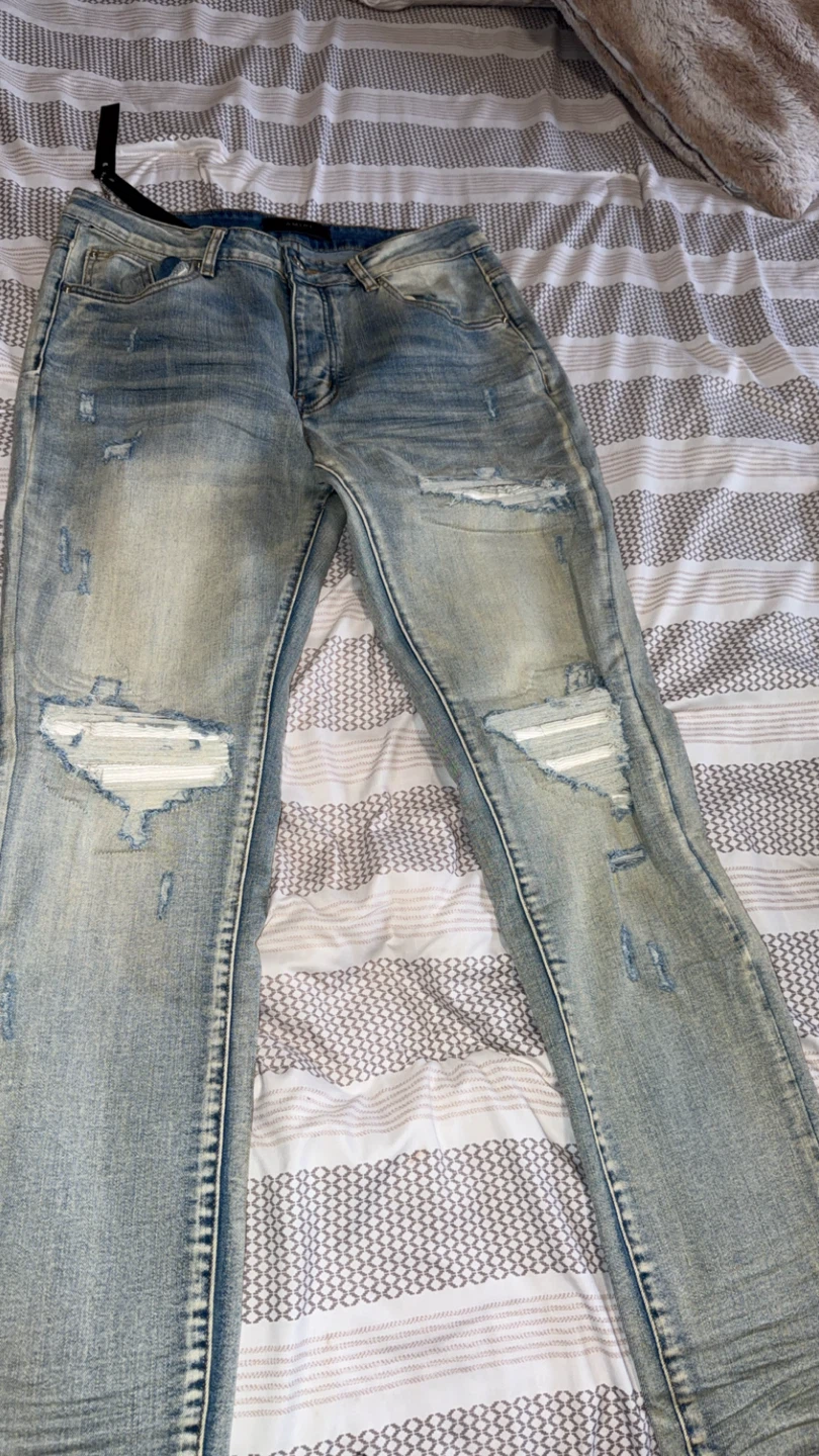 AMIRI Distressed Blue Jeans