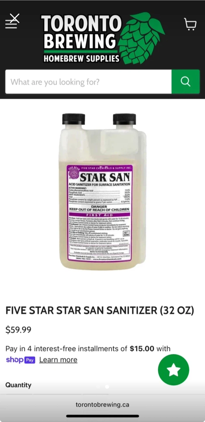 Five Star Star San Sanitizer 32 oz - photo 2