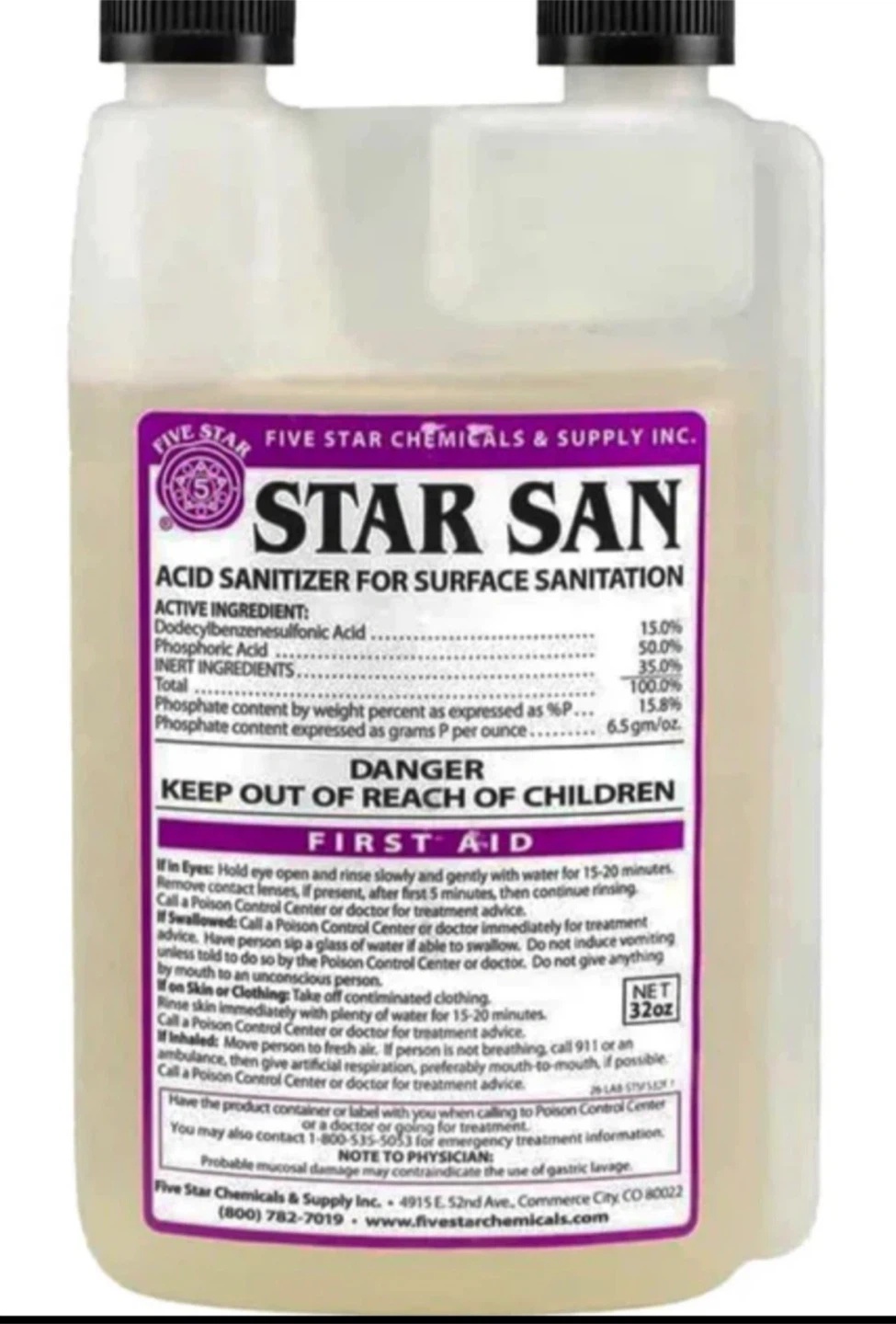 Five Star Star San Sanitizer 32 oz