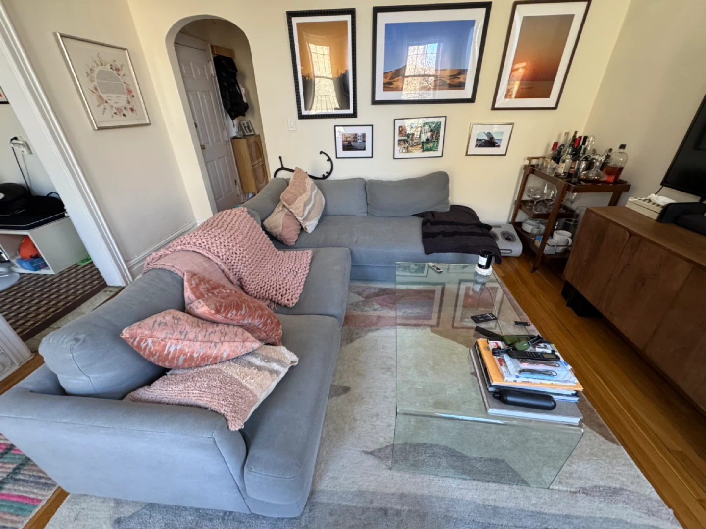 West Elm Grey Sectional Sofa - photo 2