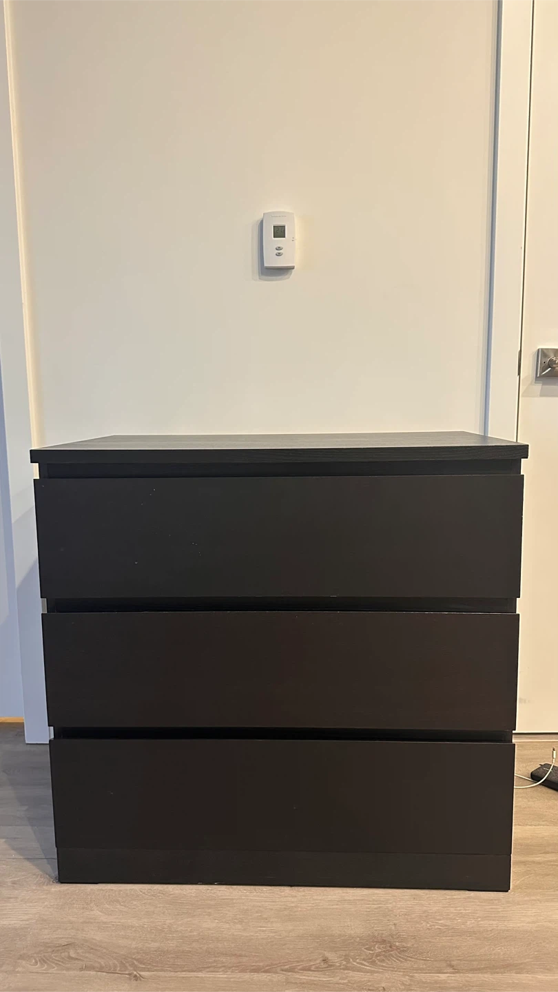 2 x Malm 3 Drawer