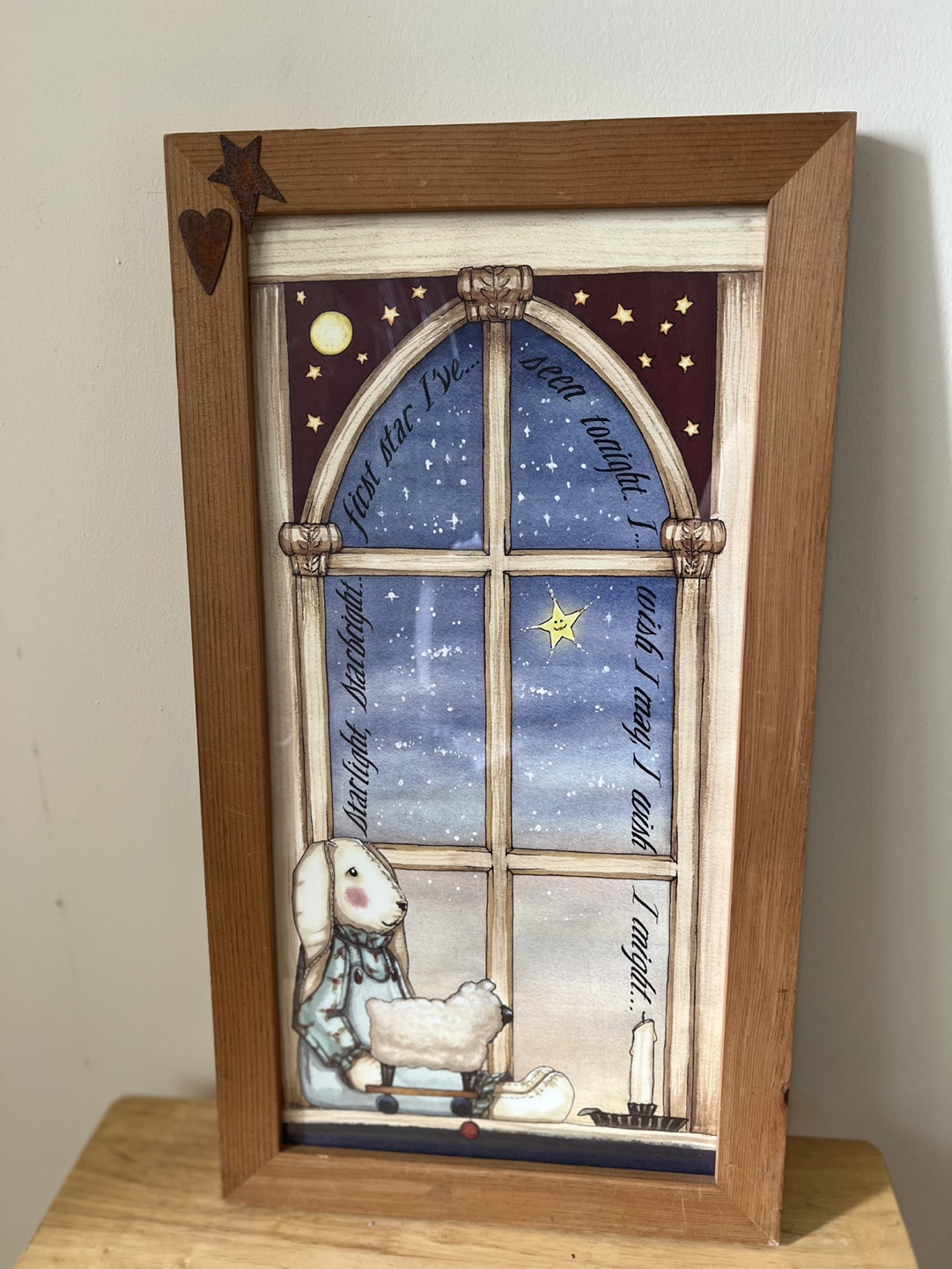 Wooden Framed "First Star I See" Artwork - 22.25” x 12.25”