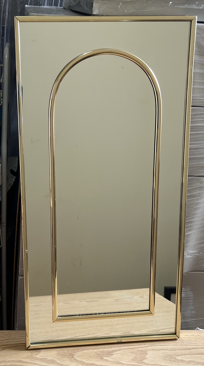 Arched Vanity Mirror with Gold Frame - 24.25” x 12”