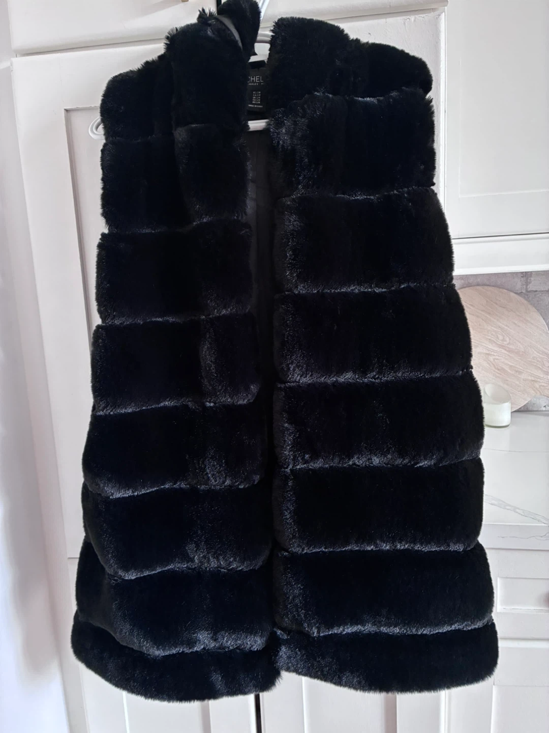 RACHEL ZOE Black Faux Fur Vest