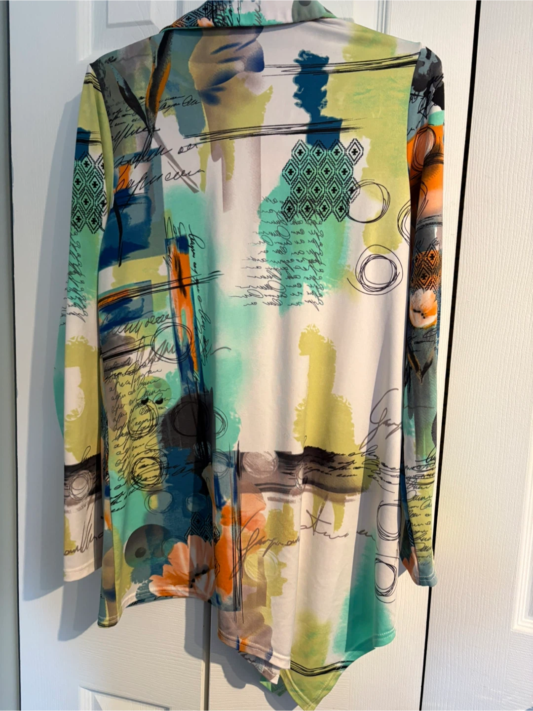 Michael Simon Abstract Print Asymmetrical Hem Top Size P/S - photo 2