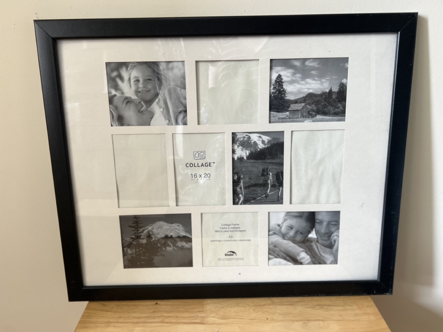 Black 10-Opening Collage Picture Frame - 21.75” x 18”