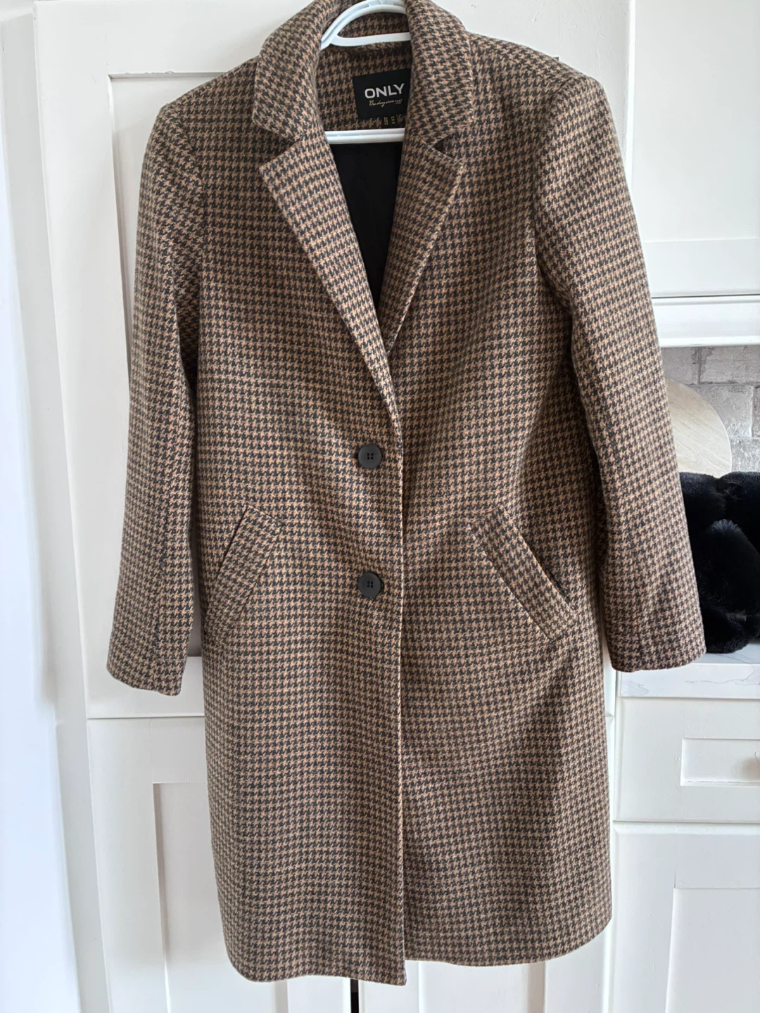 ONLY houndstooth wool blend coat XS