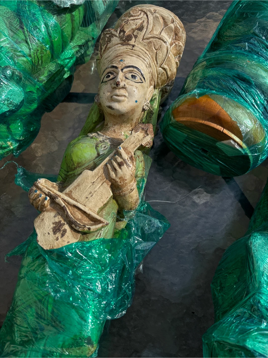 Vintage wood . Hand made. India statues as seen in pictures