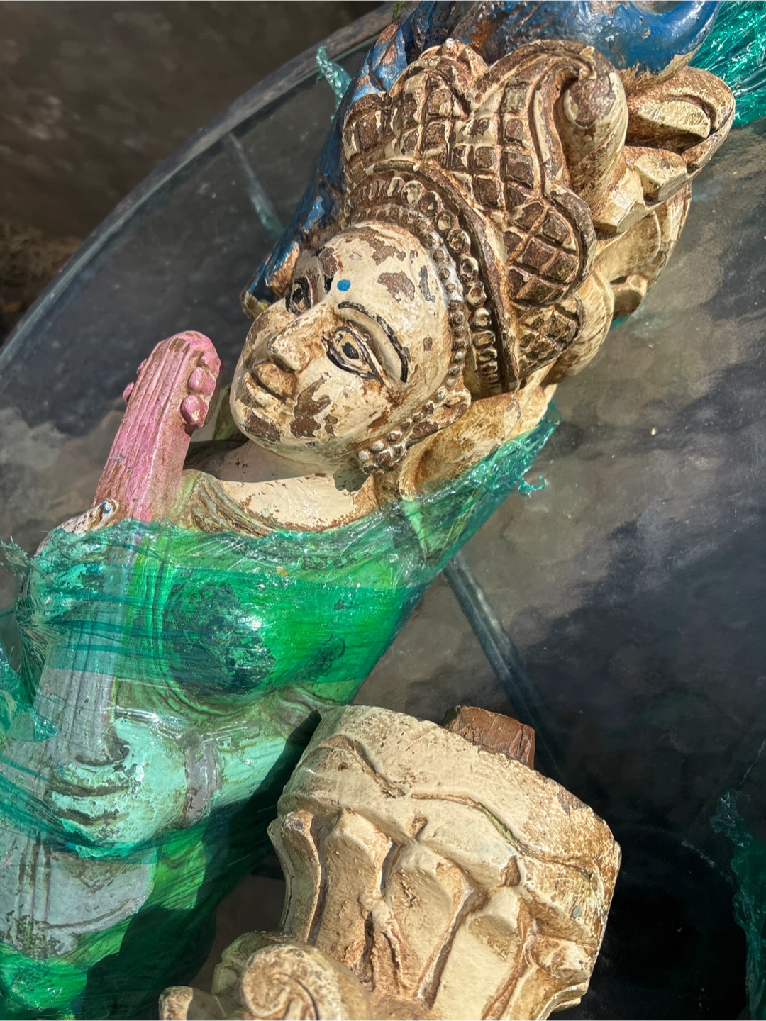 Vintage wood . Hand made. India statues as seen in pictures - photo 3