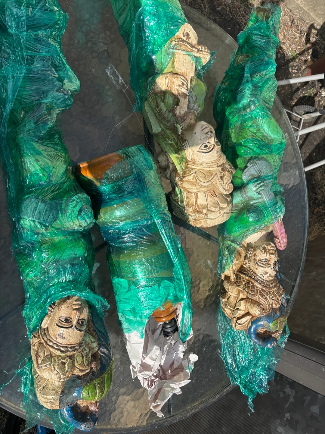 Vintage wood . Hand made. India statues as seen in pictures - photo 4