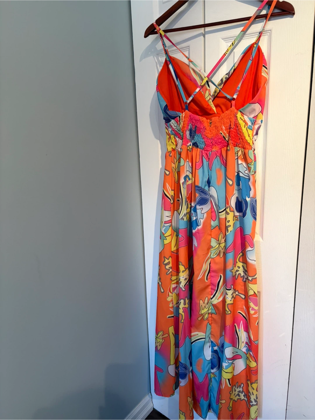 New Imperial Maxi Dress - Orange Abstract Print