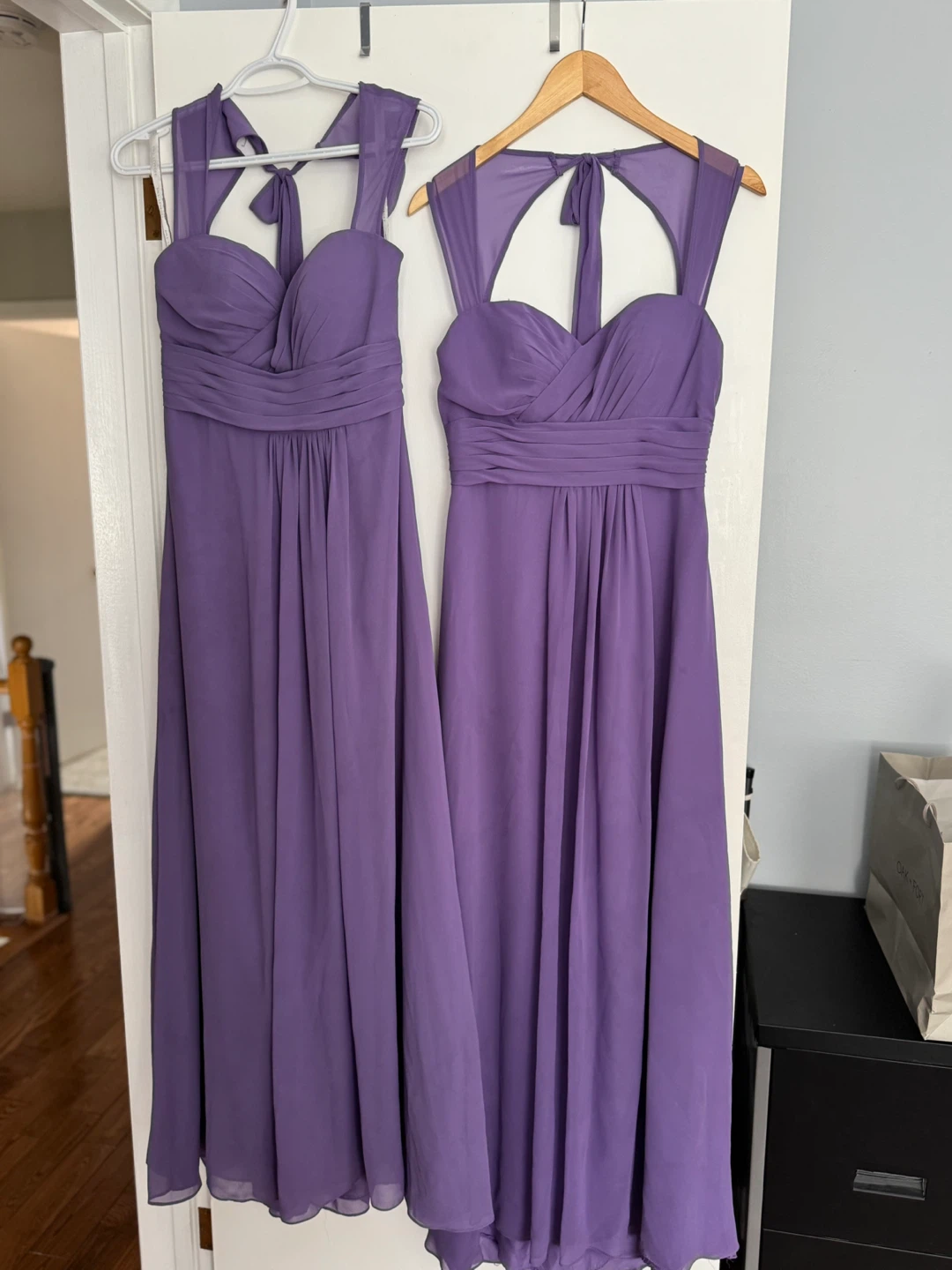 Set of 2 Bill Levkoff Purple Chiffon Bridesmaid Gowns - Size 6 - photo 2