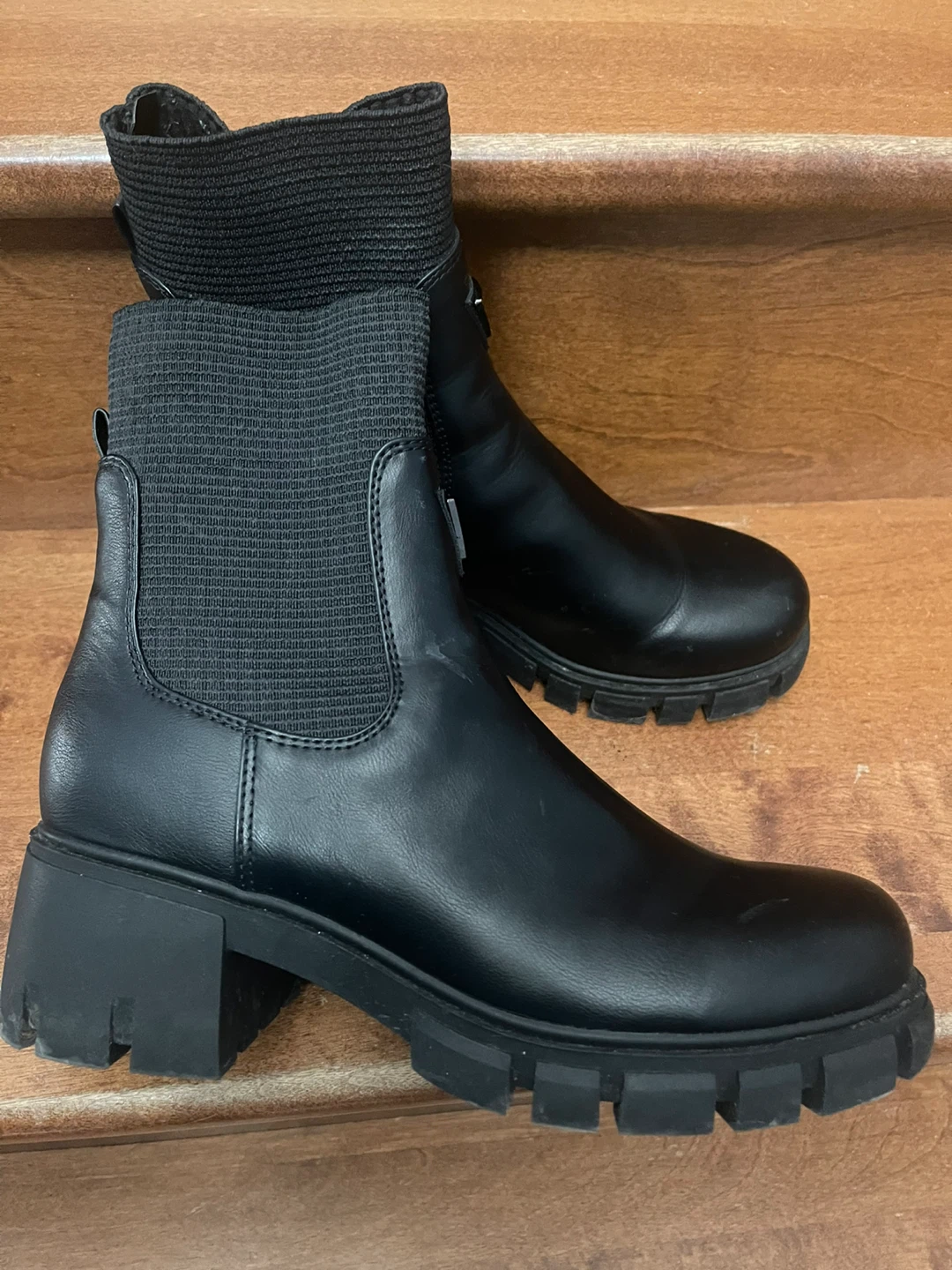 Guess Black Chelsea Combat Boots