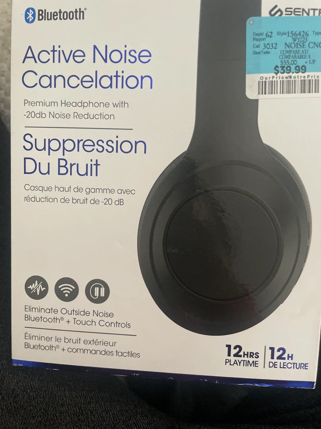 Sentra Active Noise Cancellation Bluetooth Headphones