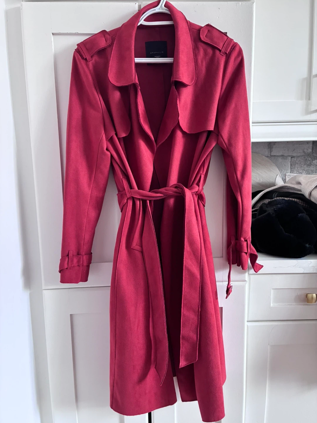 Red Trench Coat - Size Medium