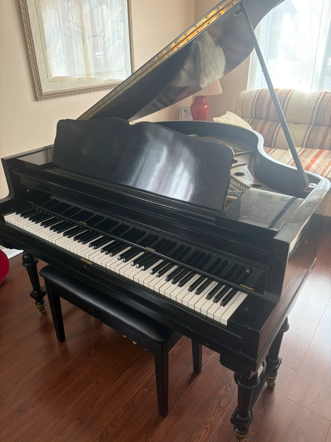 Black Grand Piano with Bench
