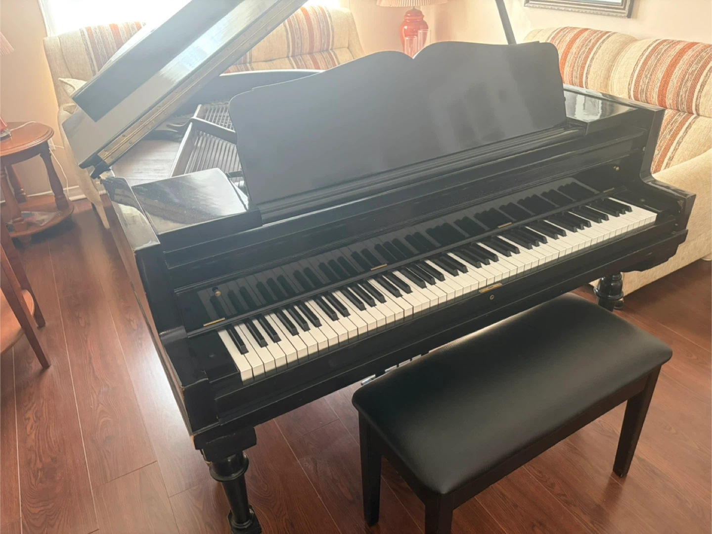 Black Grand Piano with Bench - photo 2
