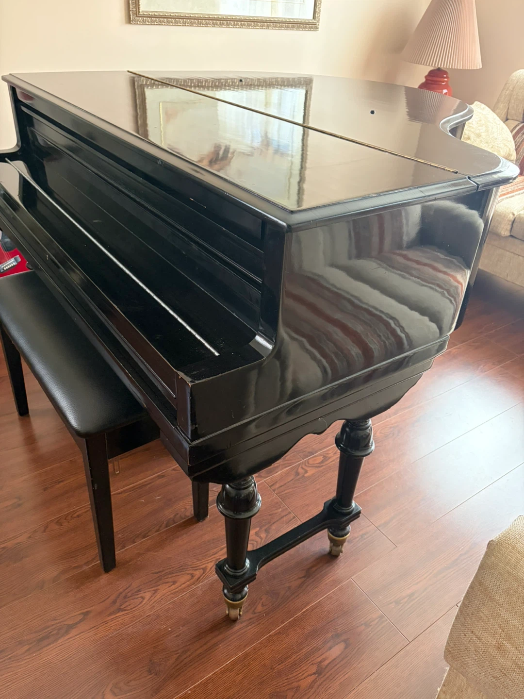 Black Grand Piano with Bench - photo 4