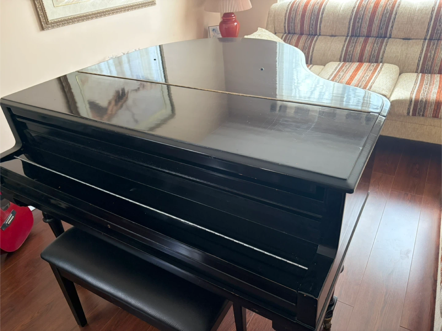 Black Grand Piano with Bench - photo 5