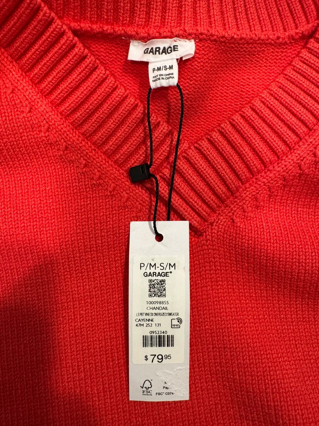 Garage V-Neck Cyanne Orange Sweater - photo 4