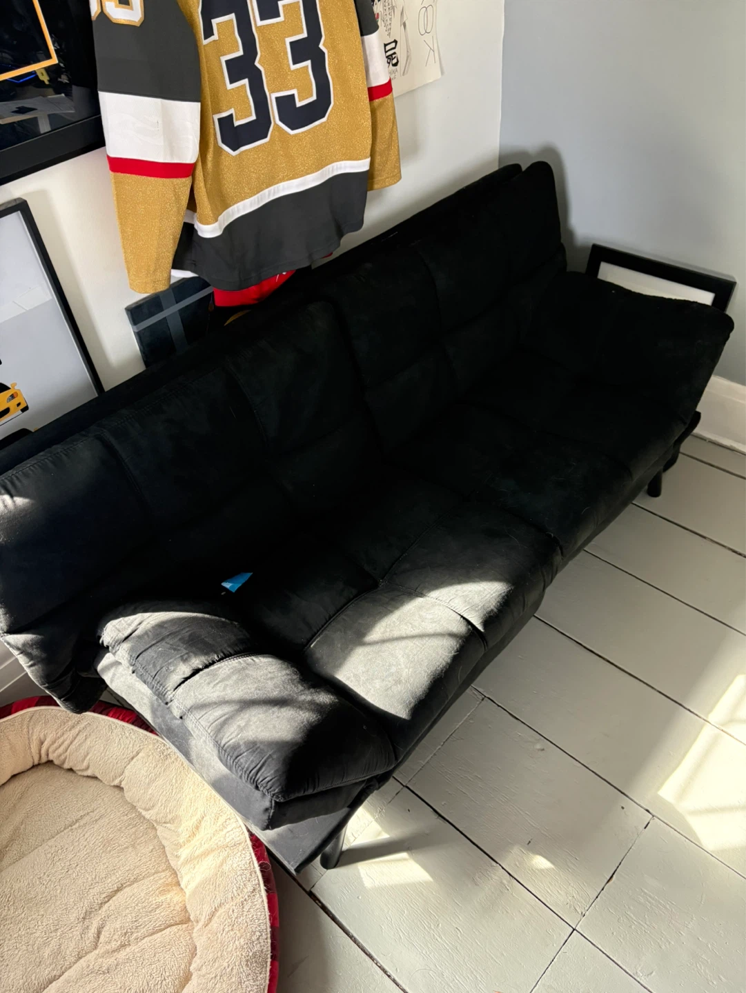 Black Folding Futon Sofa Bed