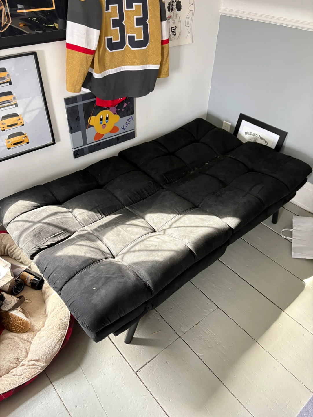 Black Folding Futon Sofa Bed - photo 2