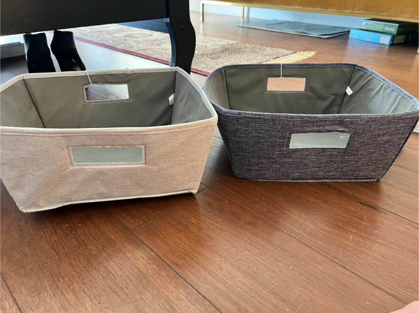 Fabric Storage Bins with Handles - Set of 2