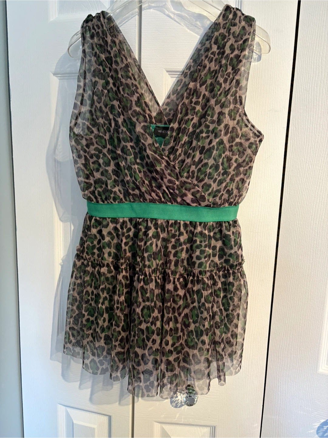Vanessa Scott Leopard Print Sheer Top