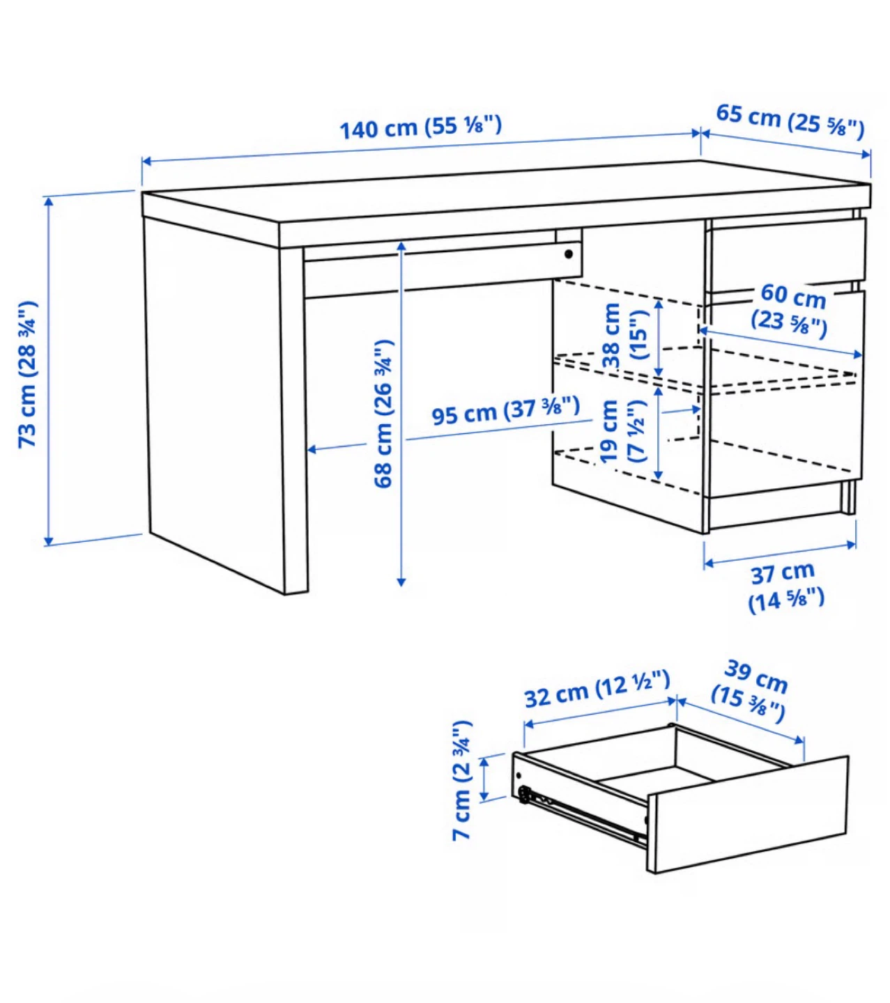 FREE- IKEA Malm Desk, white - photo 2