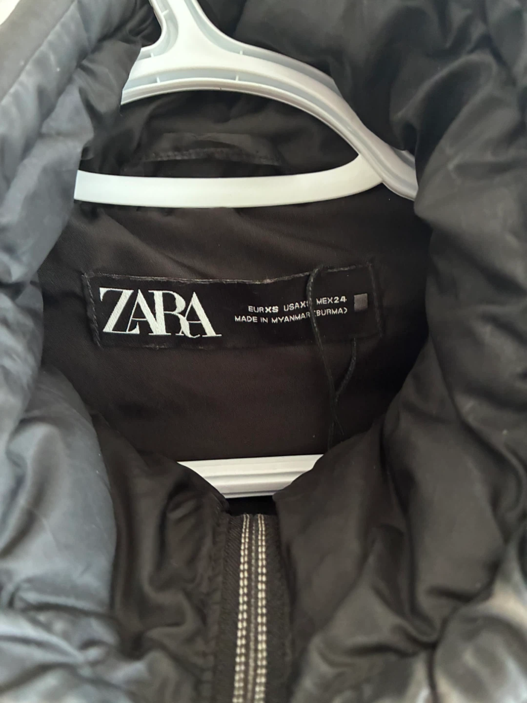 Zara Puffer Jacket - Black, Size XS - photo 2