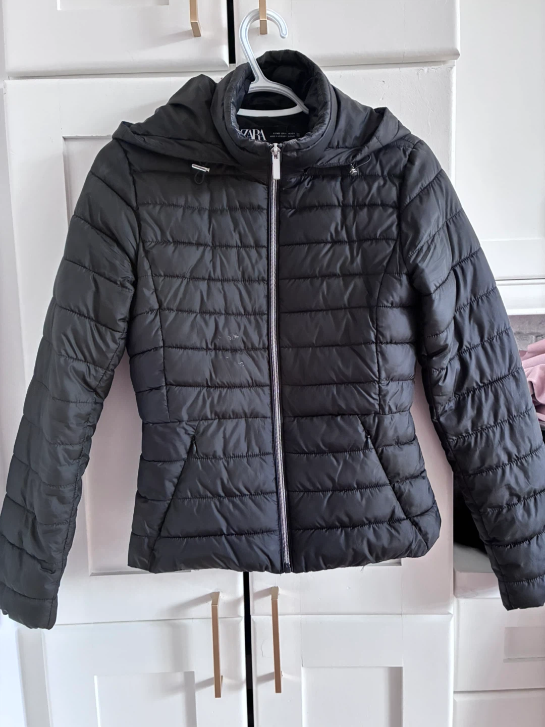 Zara Puffer Jacket - Black, Size XS