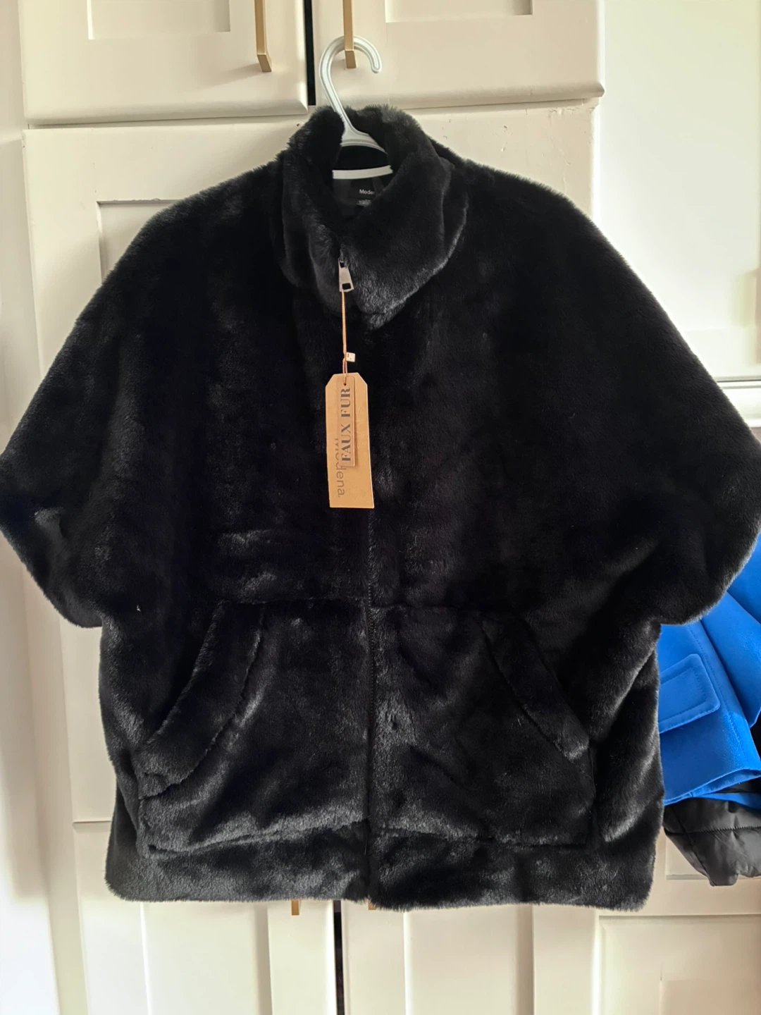 Black Faux Fur Jacket S/M