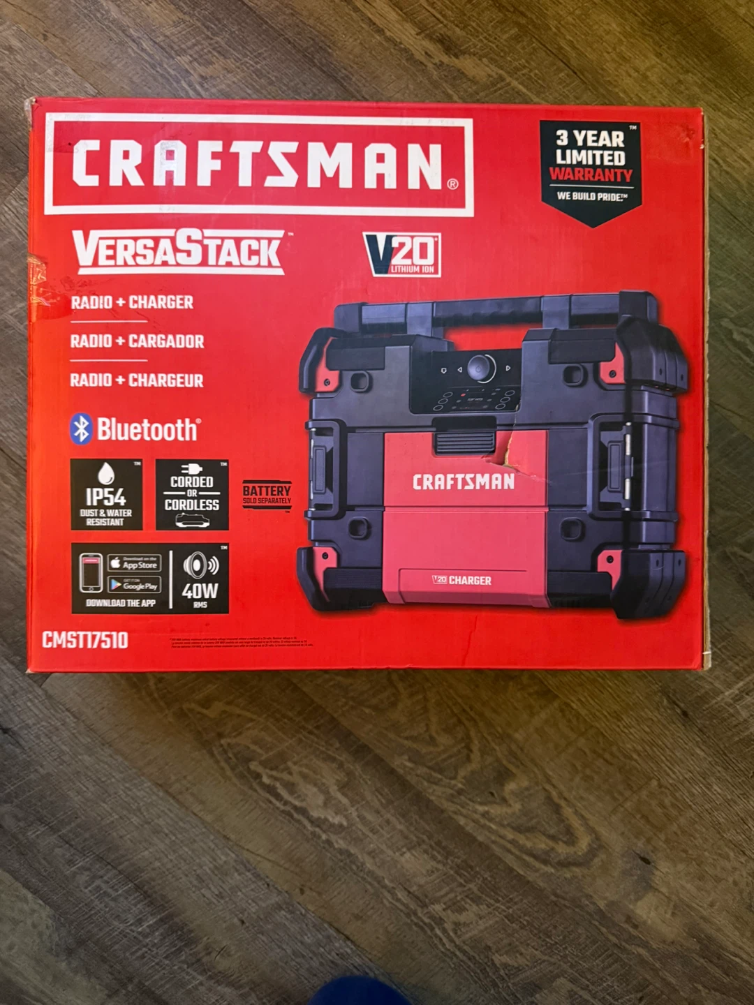 Craftsman V20 Lithium Ion Battery & Versastack Radio/Charger