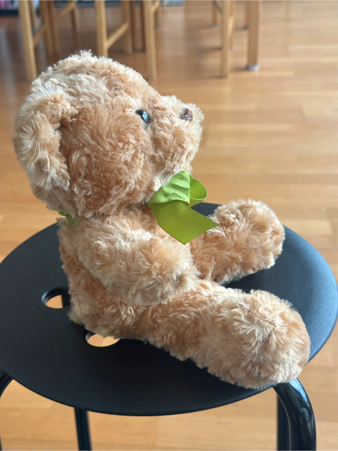 Plush Teddy Bear with Green Bow - photo 2