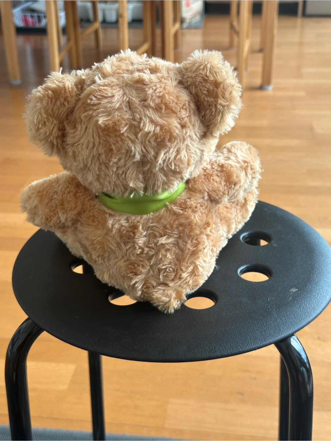 Plush Teddy Bear with Green Bow - photo 3