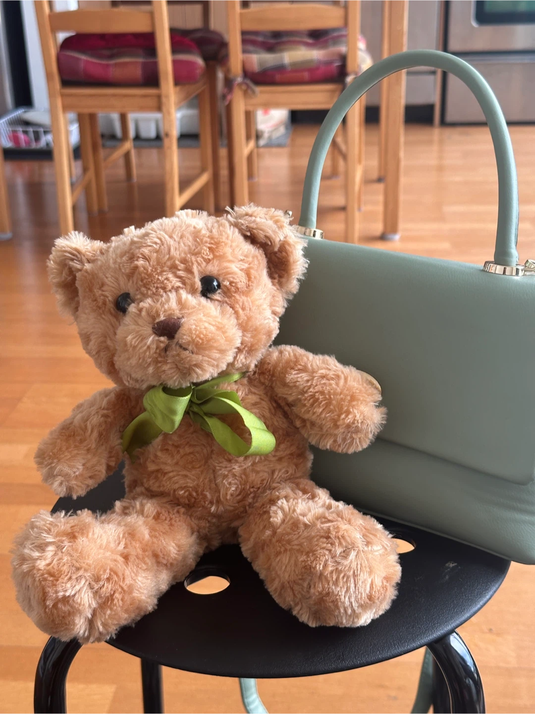 Plush Teddy Bear with Green Bow - photo 4