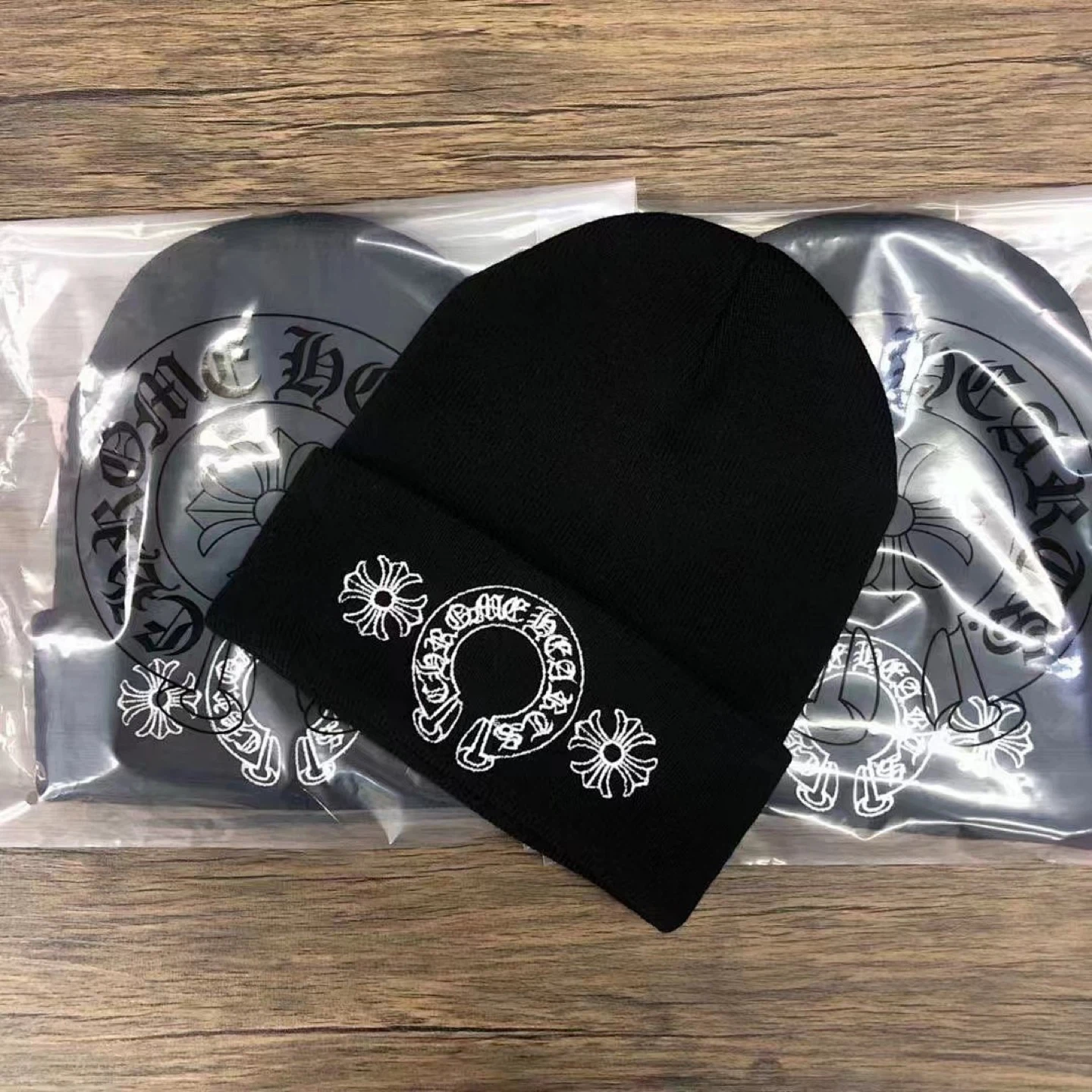 Chrome Hearts Black Horseshoe Beanie