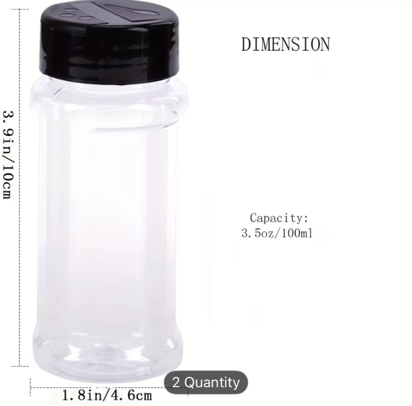 Spice Jar Set with Black Lids - 100ml Capacity - photo 2