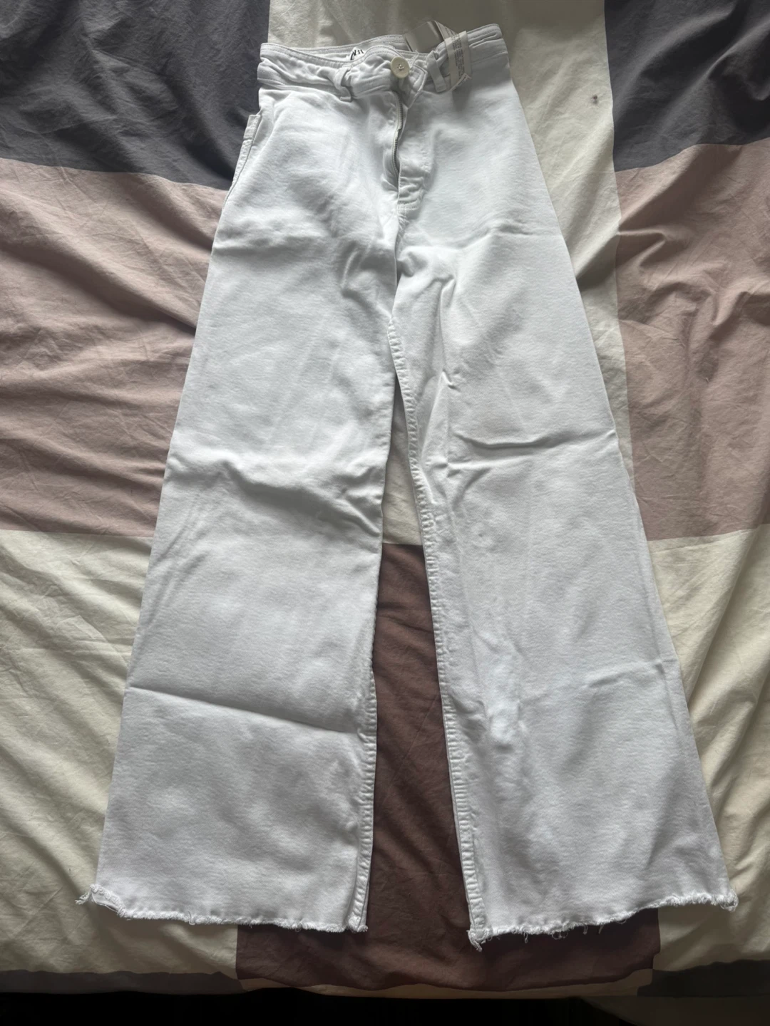 Zara - US 2, White Wide-Leg Cropped denim Jeans - photo 3