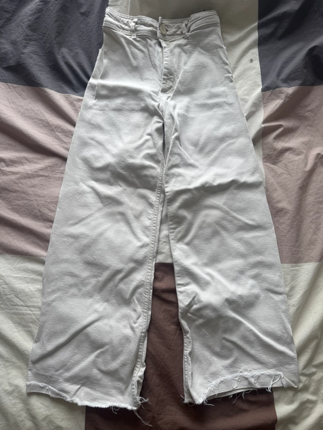 Zara - US 2, White Wide-Leg Cropped denim Jeans - photo 4