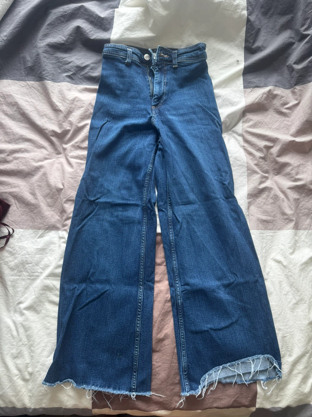 Zara - US 2, White Wide-Leg Cropped denim Jeans