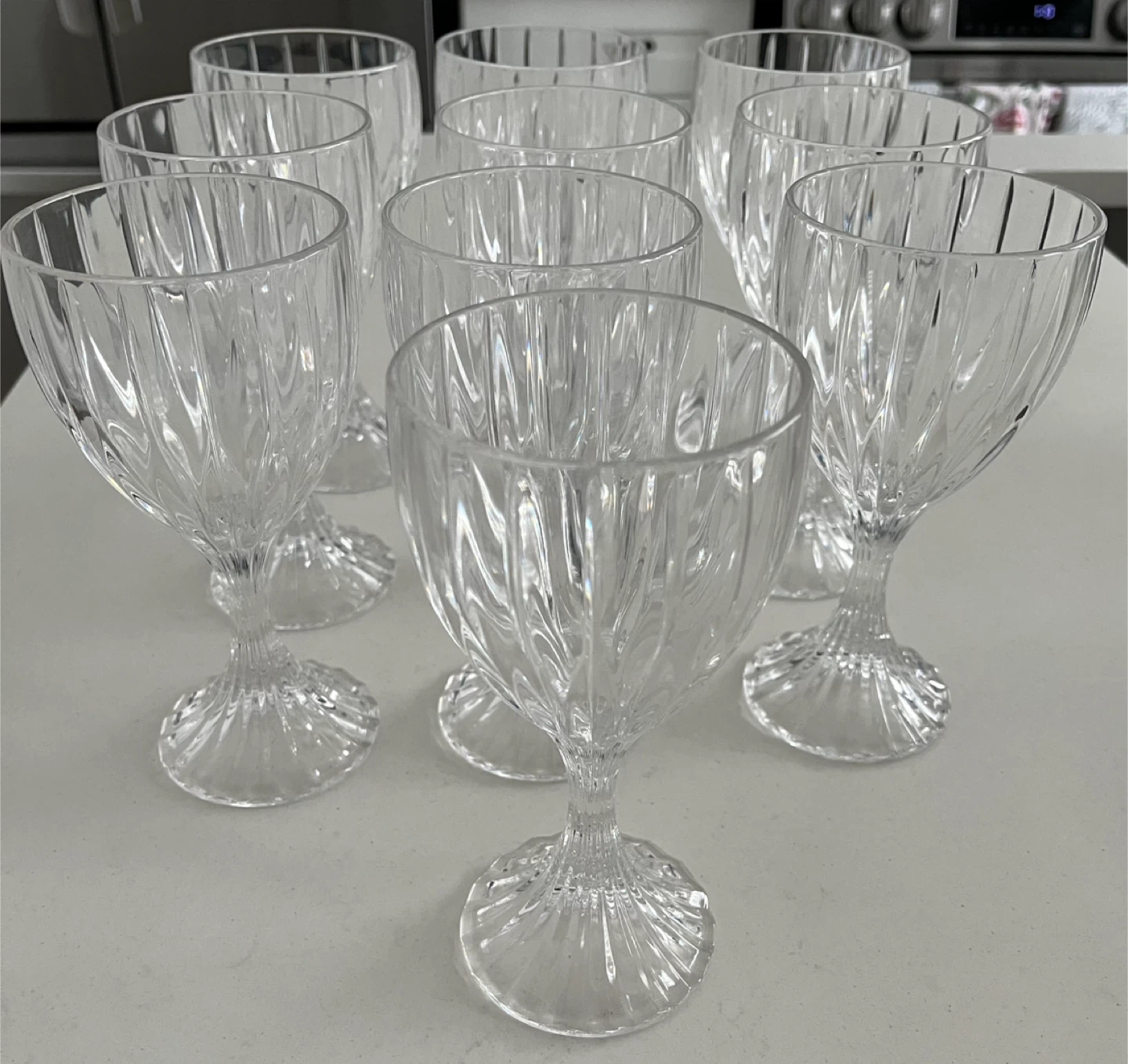 Mikasa Park Lane Set of 10 Crystal Wine Glasses