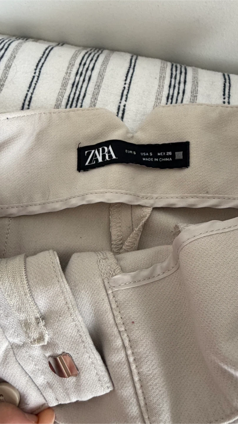 Zara Beige High-Waisted Pants Size S - photo 2