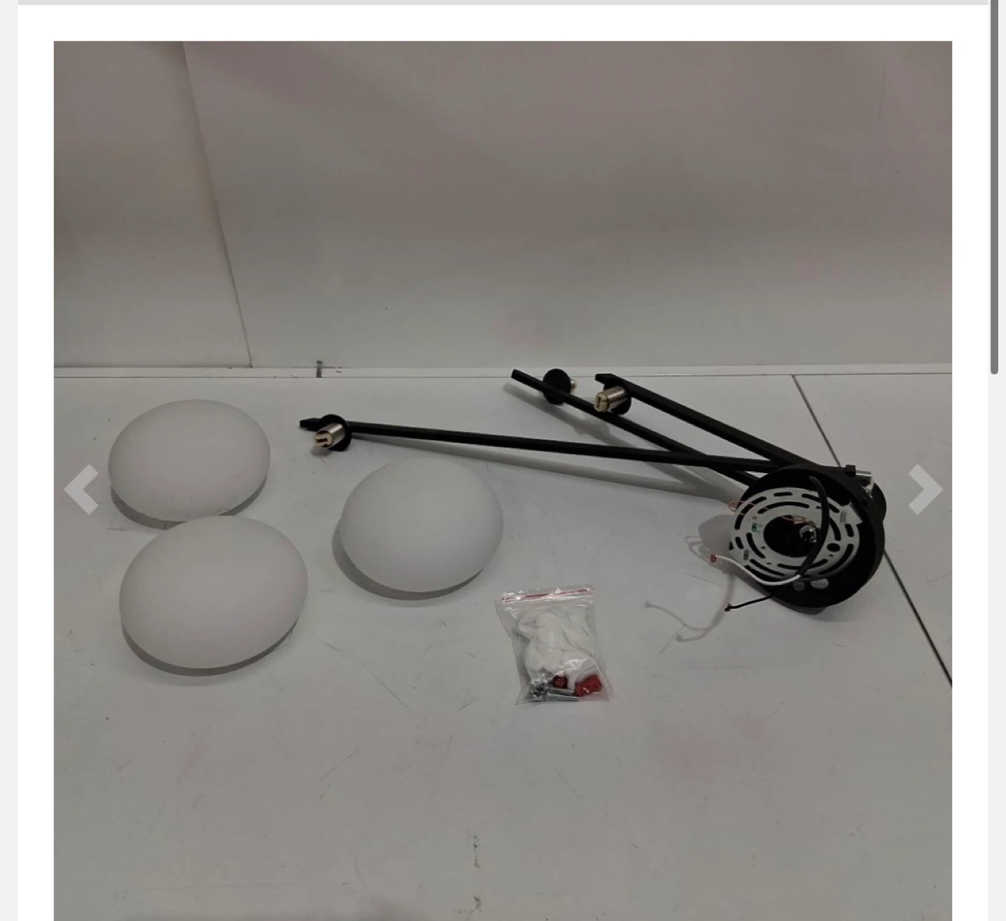 3-Light Pendant Flush Ceiling Light Fixture - Black - photo 3