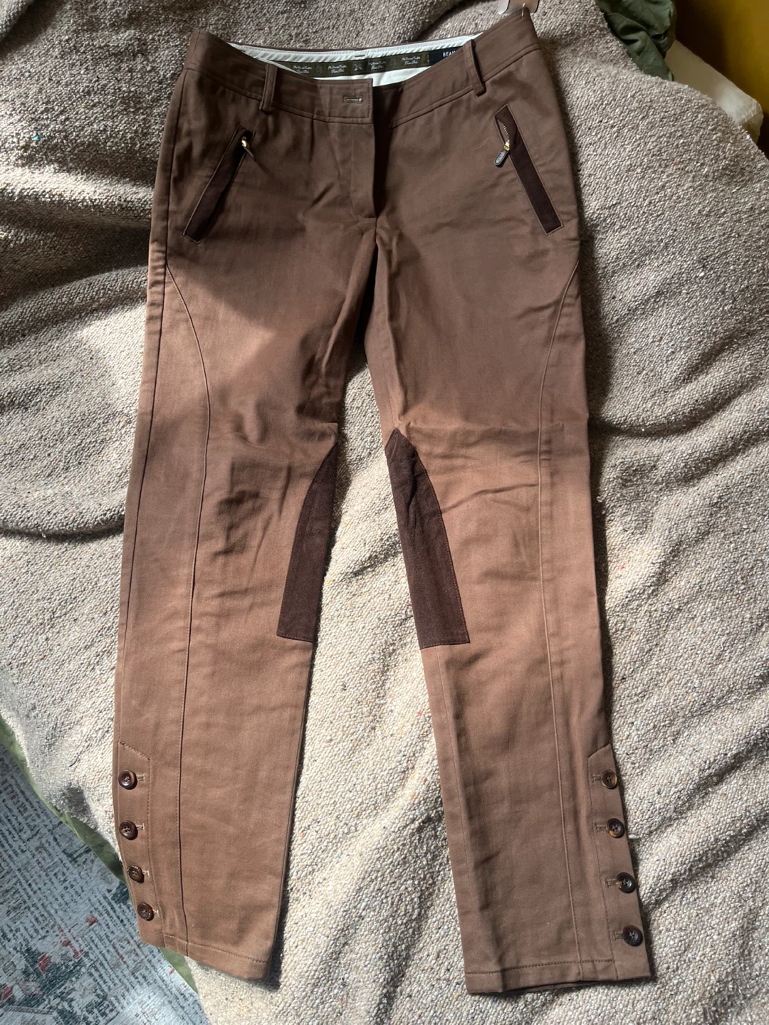 Bean Pole Brown Pants with Suede Patches