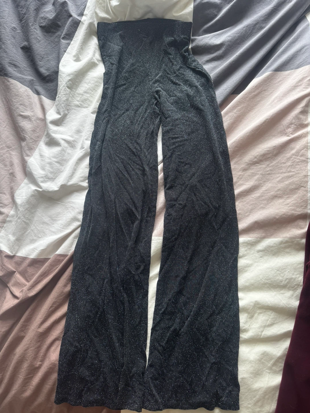 Women's Sparkly Black Wide Leg Pants