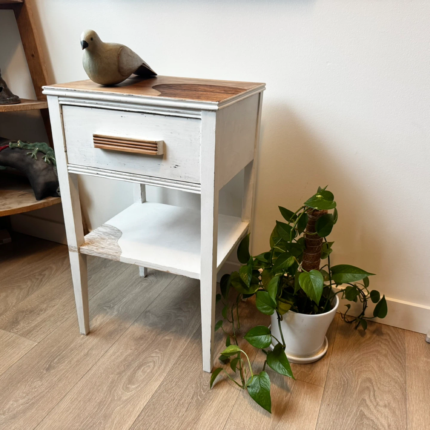 Handcrafted Solid wood nightstand- reclaimed one of the kind.