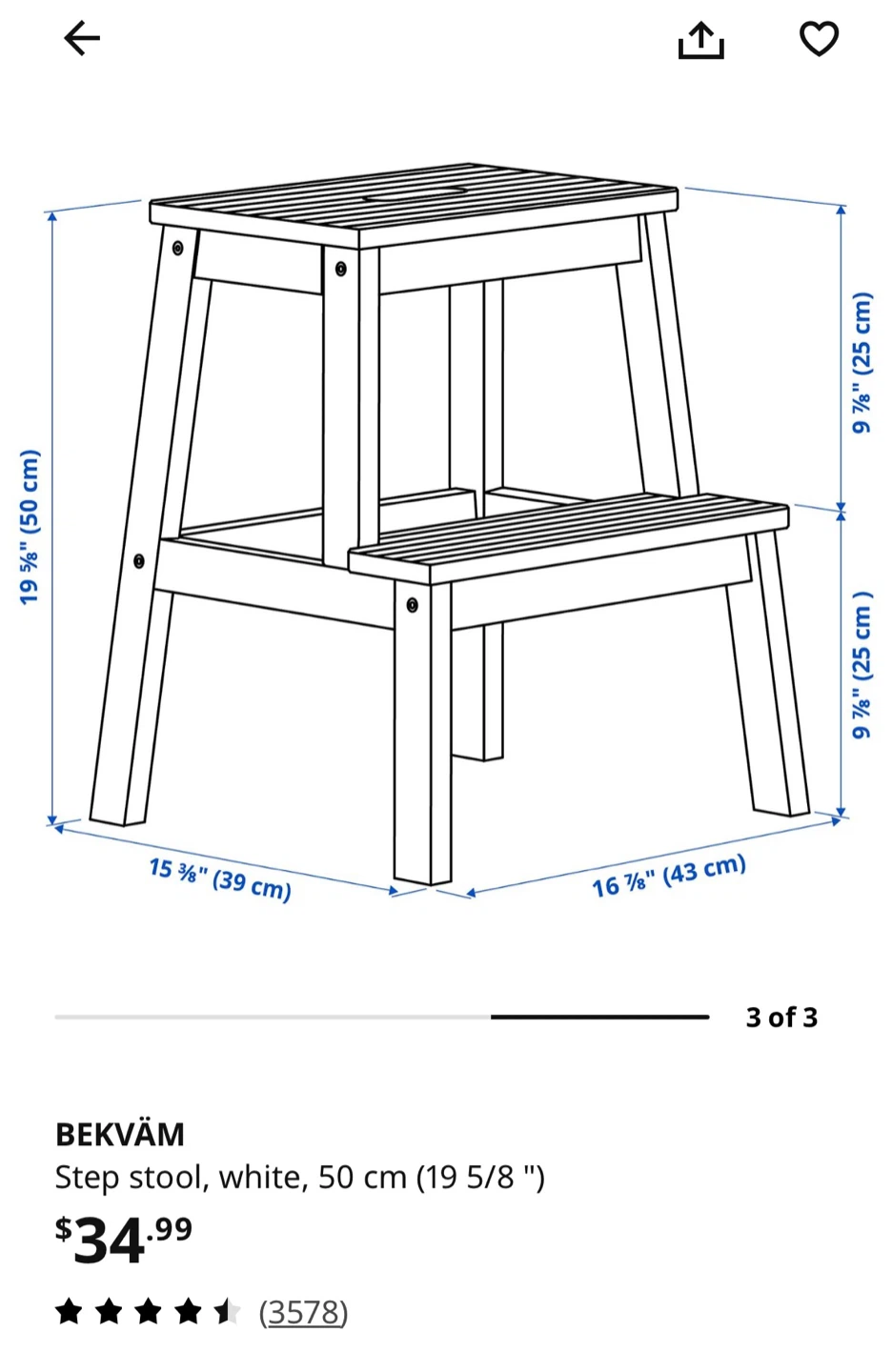 IKEA BEKVÄM Step Stool - White - photo 2