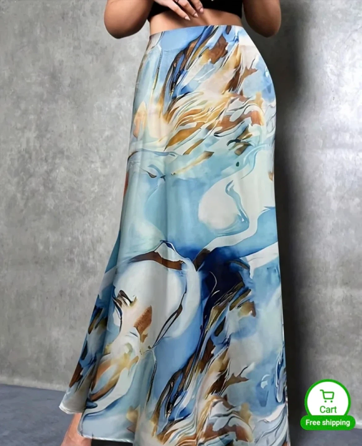 Brand New Flowy Print Maxi Skirt