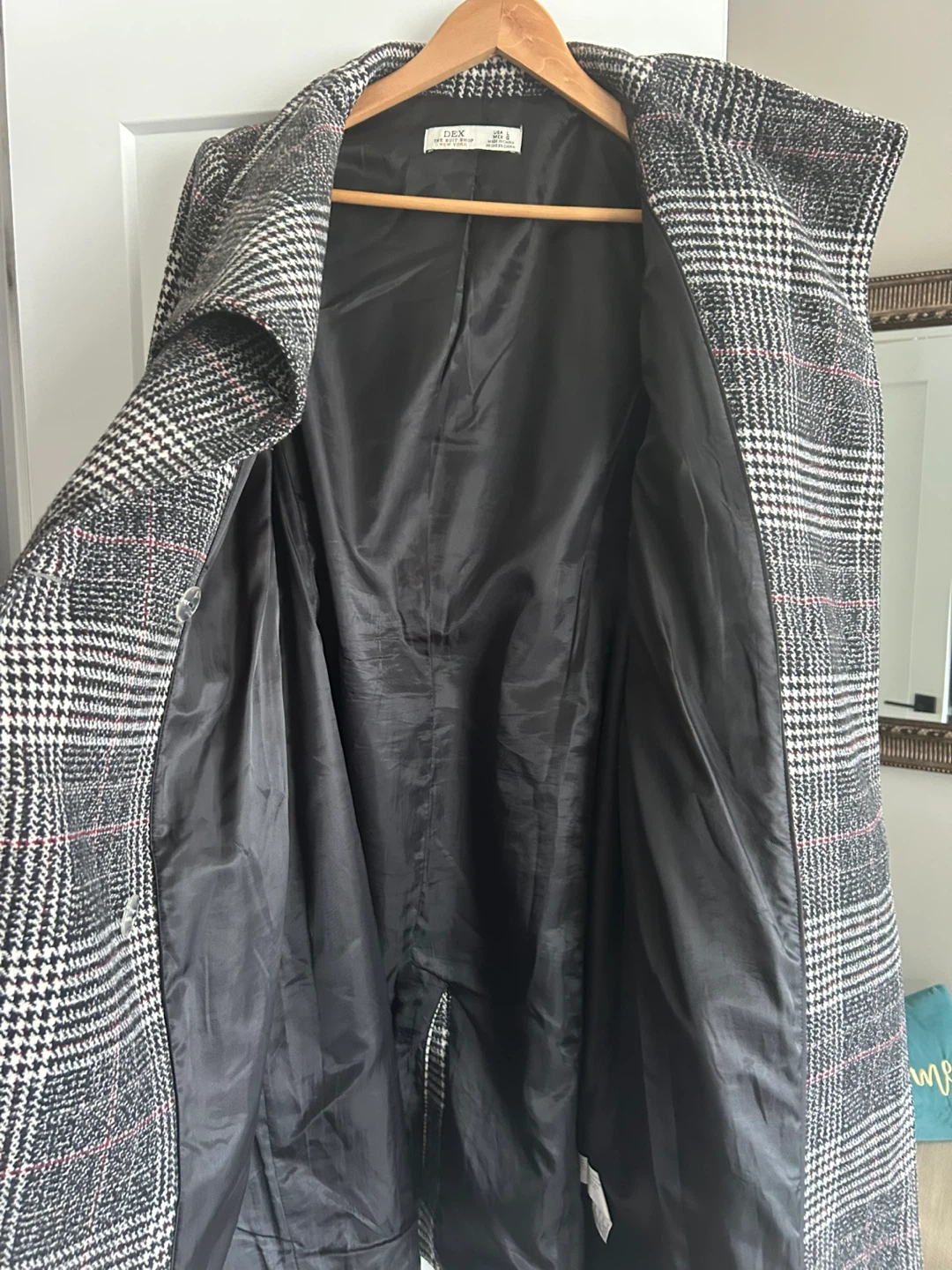 DEX The Suit Shop Plaid Belted Coat - Size L - photo 4